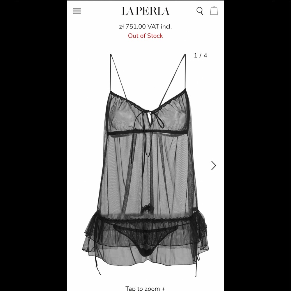 La Perla CONTEMPORANEA black mesh babydoll